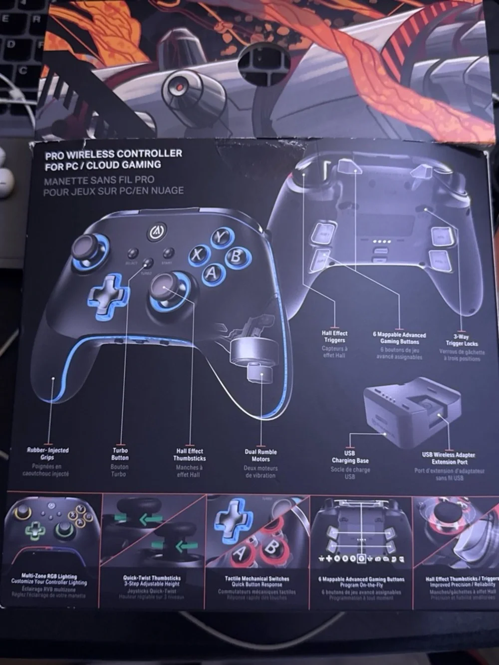 OPS V3 Wireless Gaming Controller - Black with RGB Accents